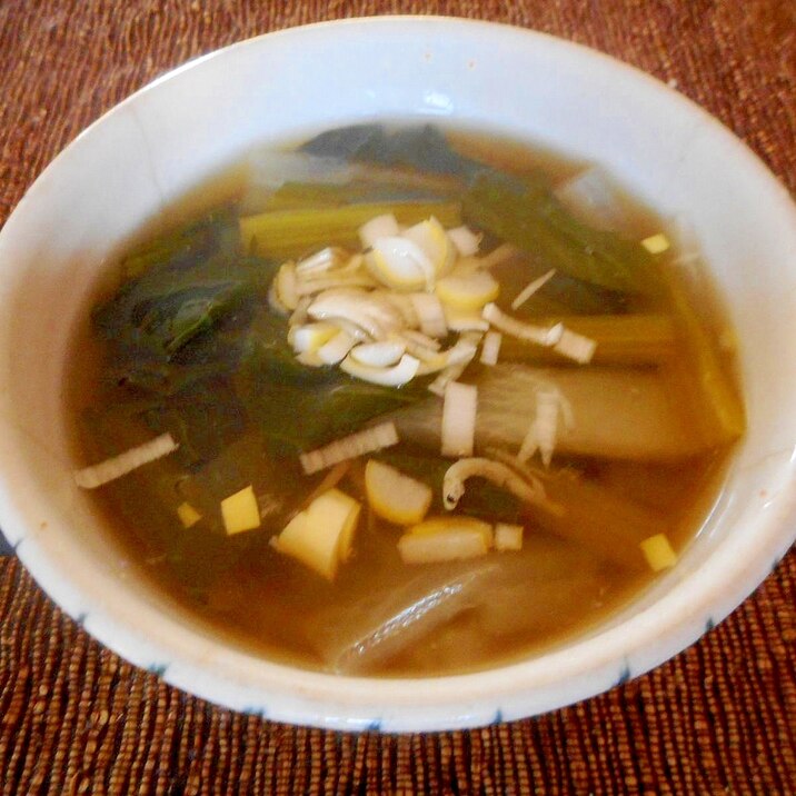 小松菜と大根としらすのスープ